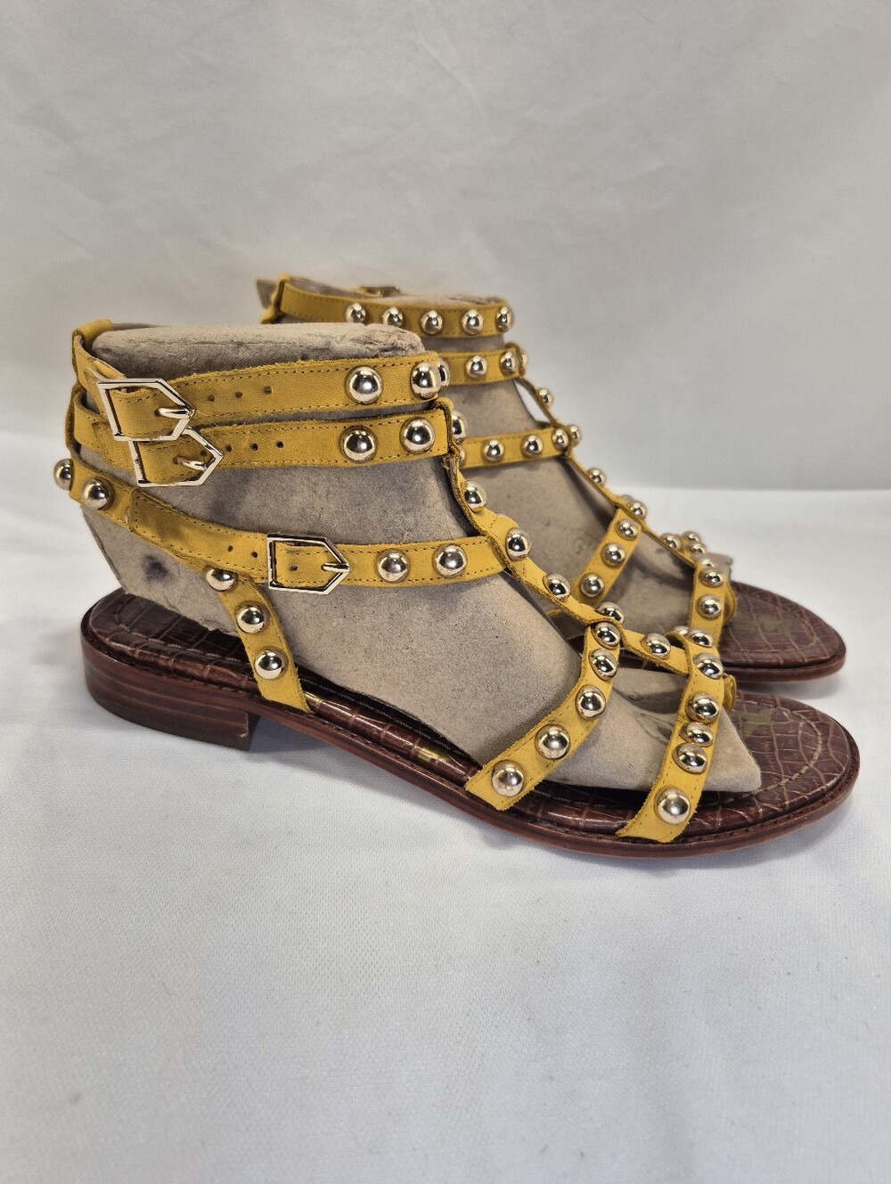 Sam Edelman Eavan Studded Sandals Gladiator Sunset Yellow Women's 8.5